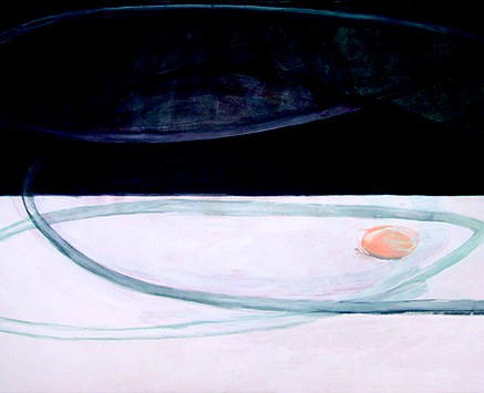 © Gerlinde Thuma, zeit:fluss/ perle, Kohle, Acryl/Leinwand, 150 x 210 cm